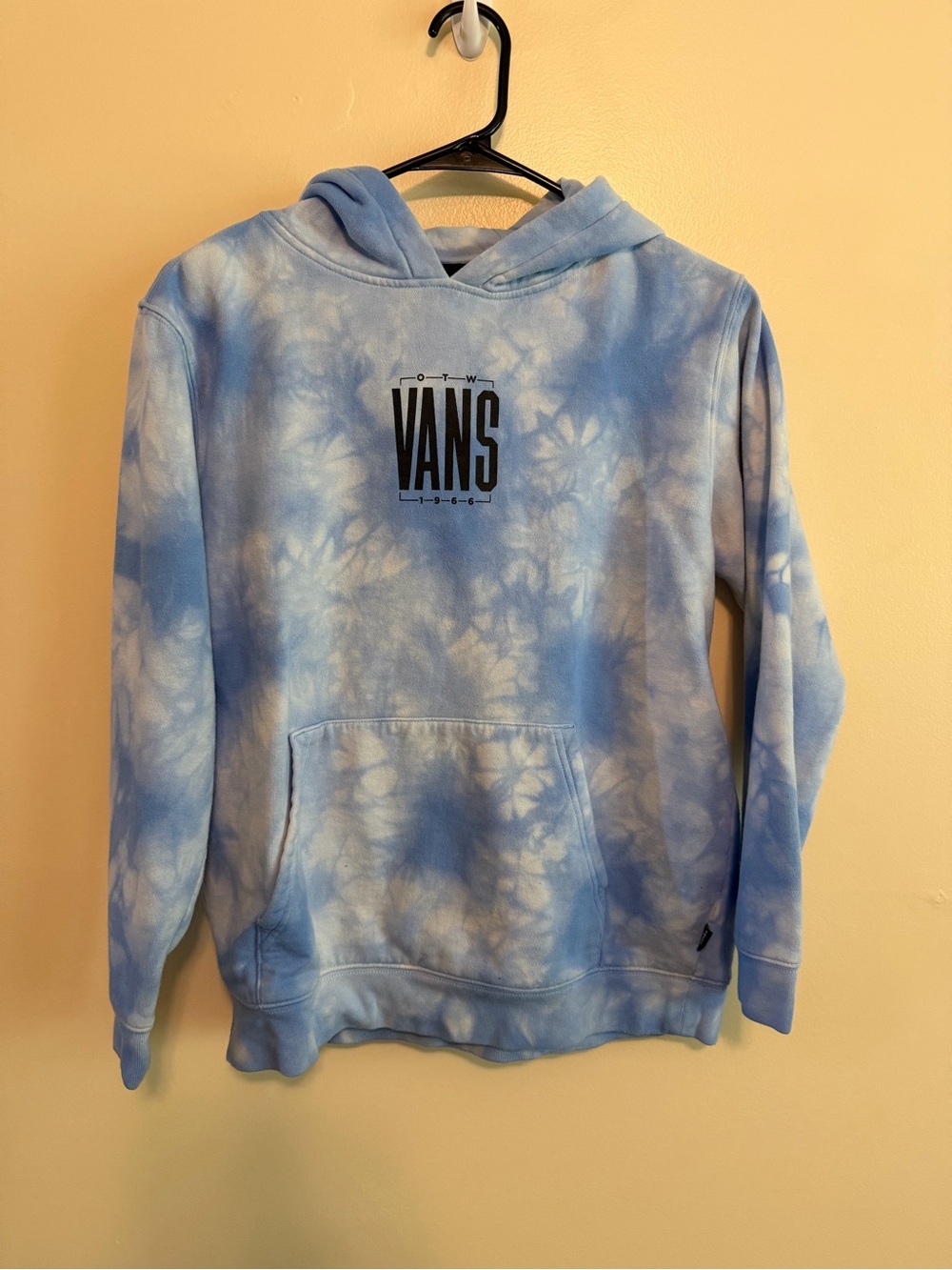 Vans Light Blue Tie-Dye Hoodie with Logo Tab
